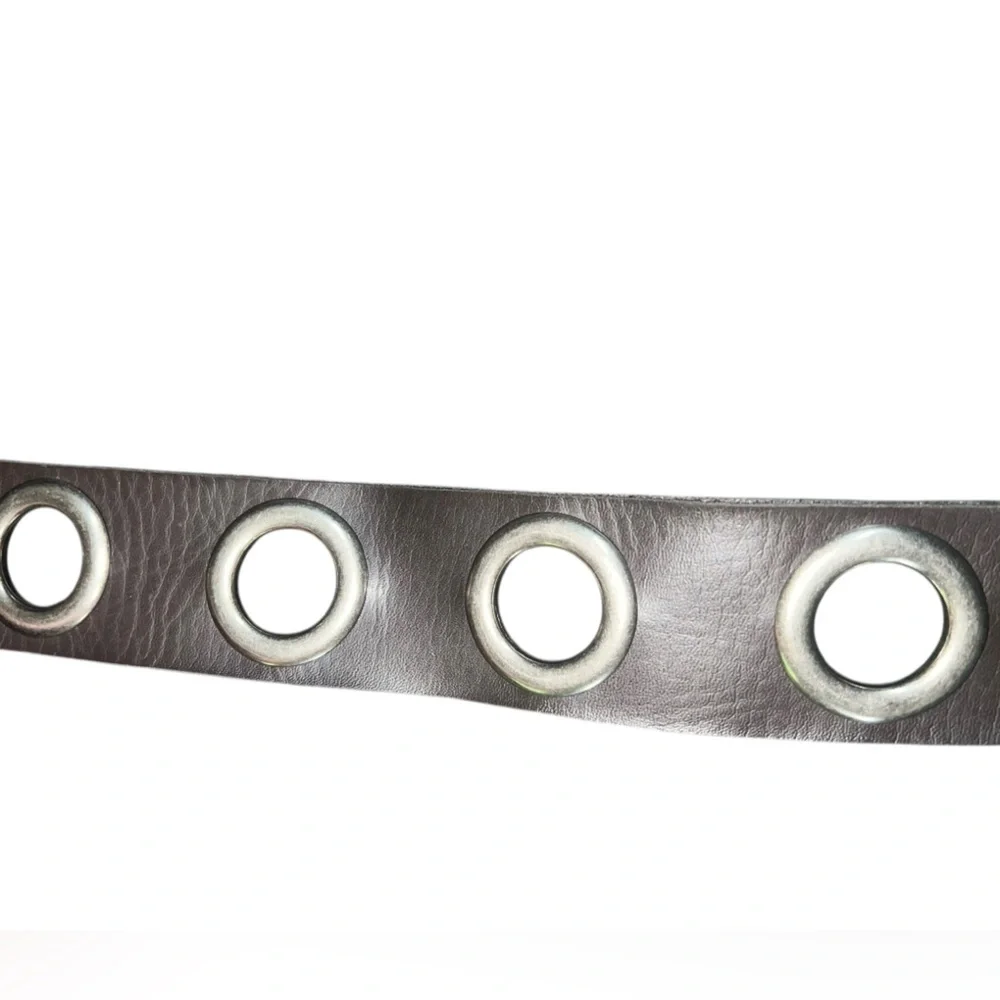 Women’s Dark Brown Statement‎ Belt Silver Hardware 25”-35”